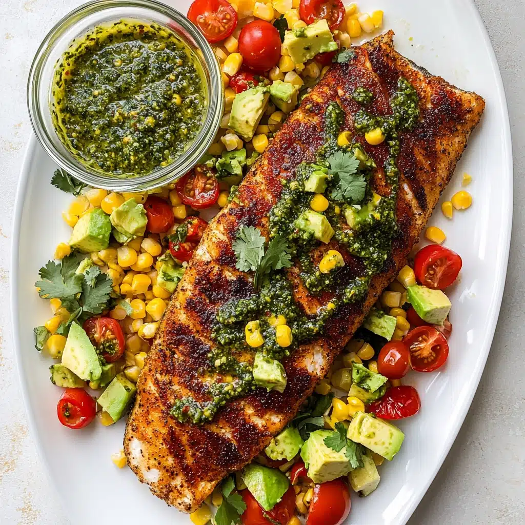 Blackened Summer Salmon with Chimichurri Recipe - Recipe Image