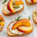 Roasted Peach and Brie Crostini Recipe