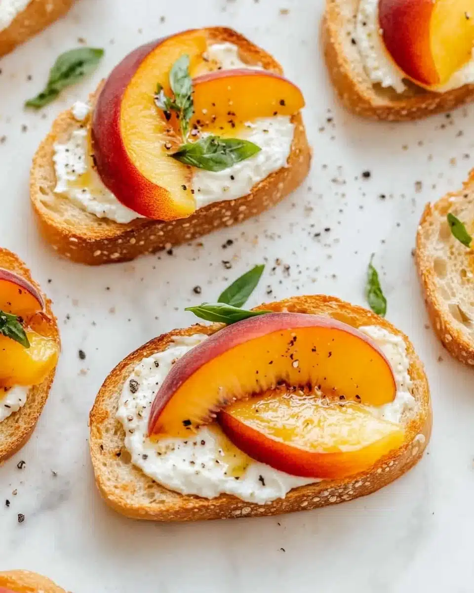 Roasted Peach and Brie Crostini Recipe
