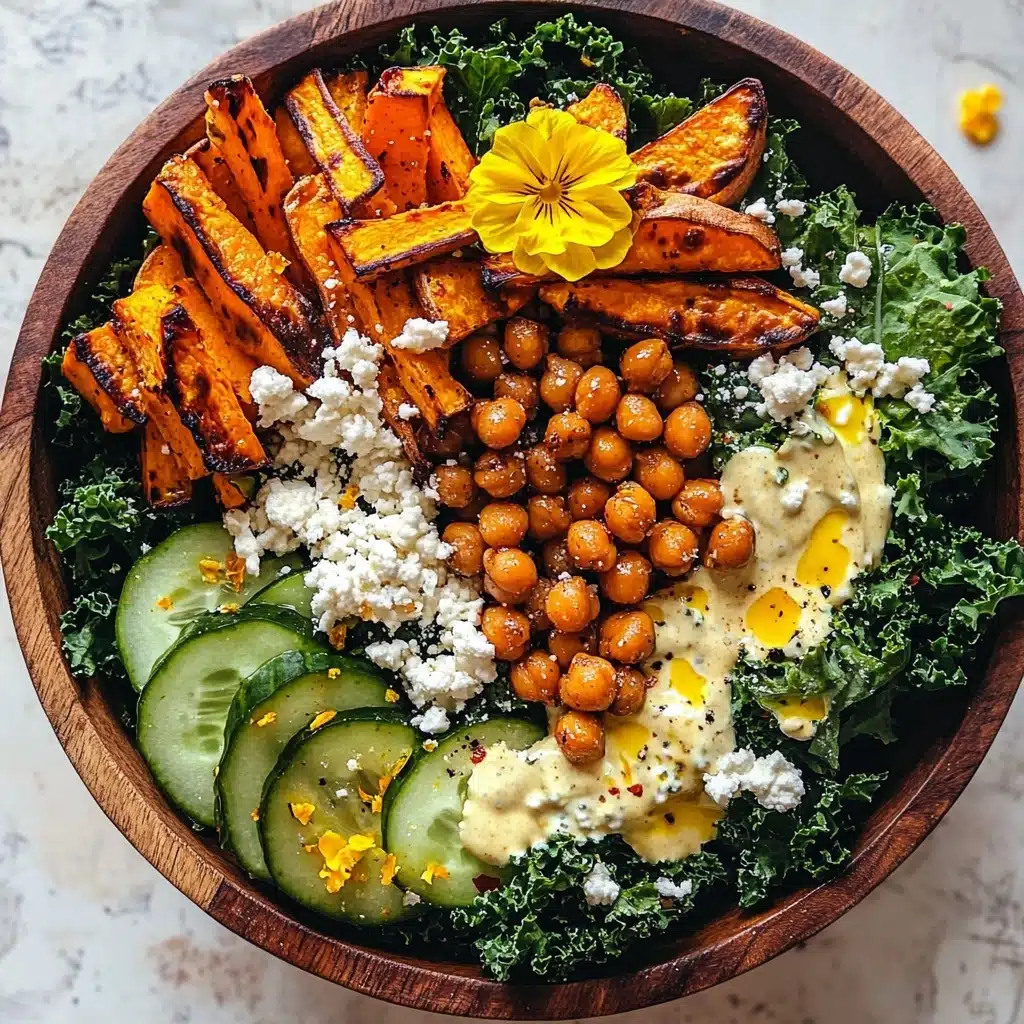 Sweet Potato Kale Salad with Creamy Honey Mustard Dressing Recipe - Recipe Image
