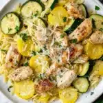 Skillet Lemon Parmesan Chicken with Zucchini and Squash Recipe