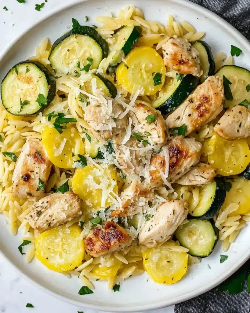 Skillet Lemon Parmesan Chicken with Zucchini and Squash Recipe