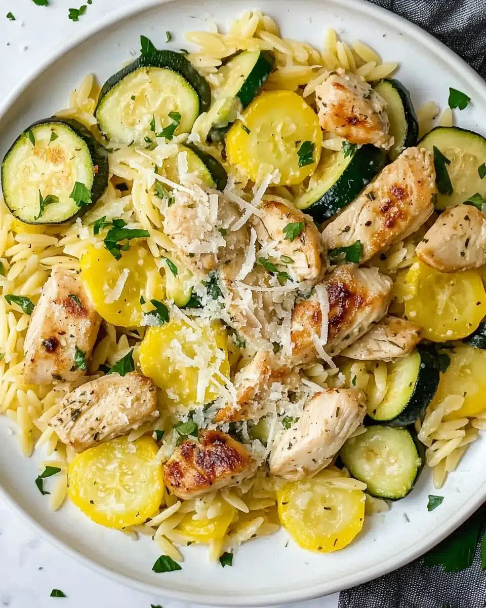 Skillet Lemon Parmesan Chicken with Zucchini and Squash Recipe