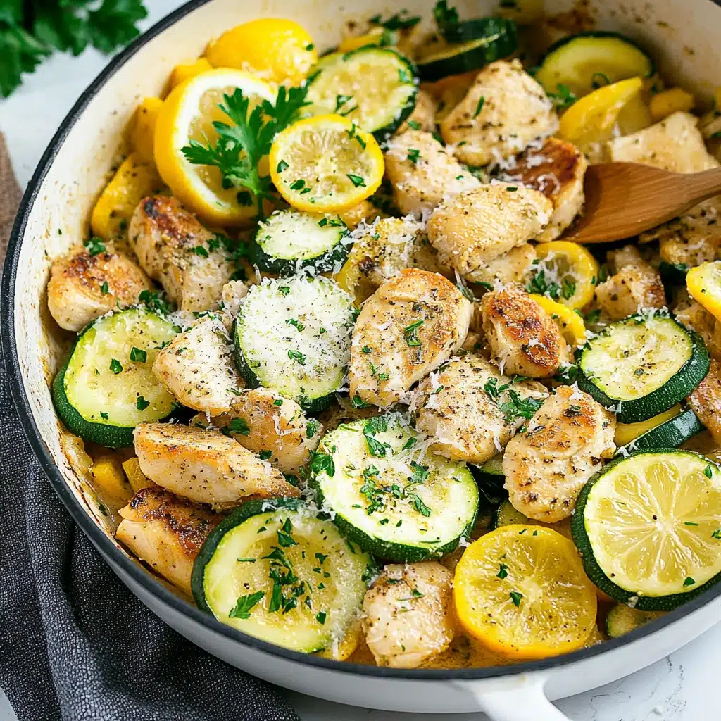Skillet Lemon Parmesan Chicken with Zucchini and Squash Recipe - Recipe Image