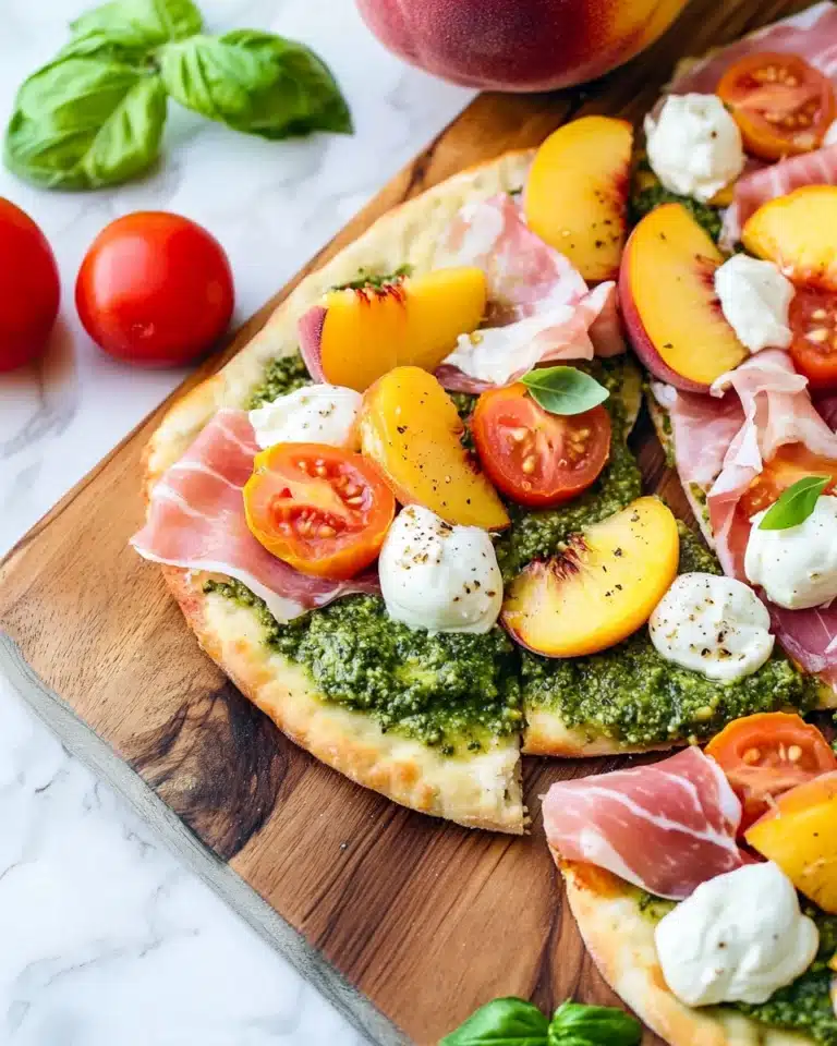 Grilled Peach and Prosciutto Flatbreads Recipe