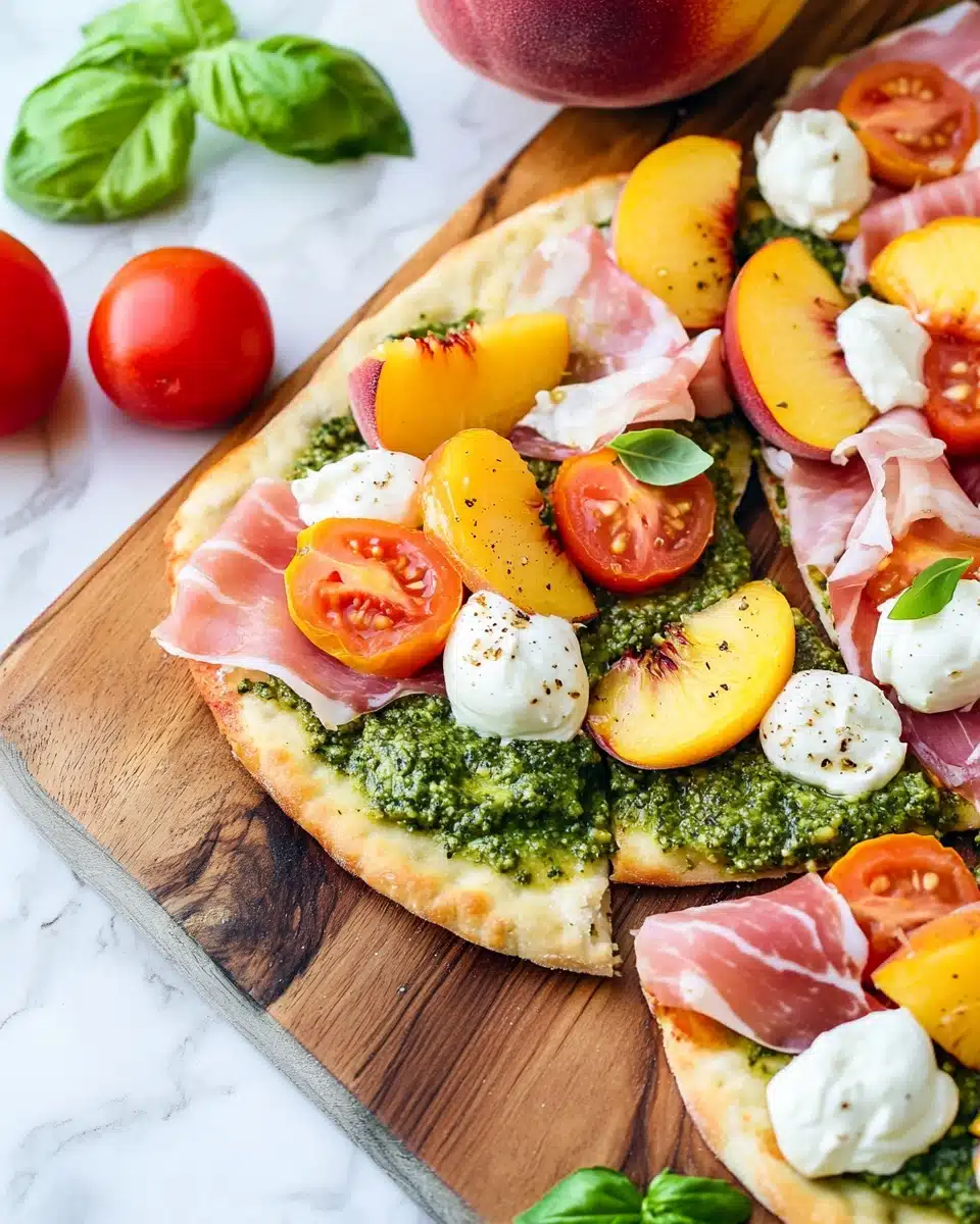 Grilled Peach and Prosciutto Flatbreads Recipe