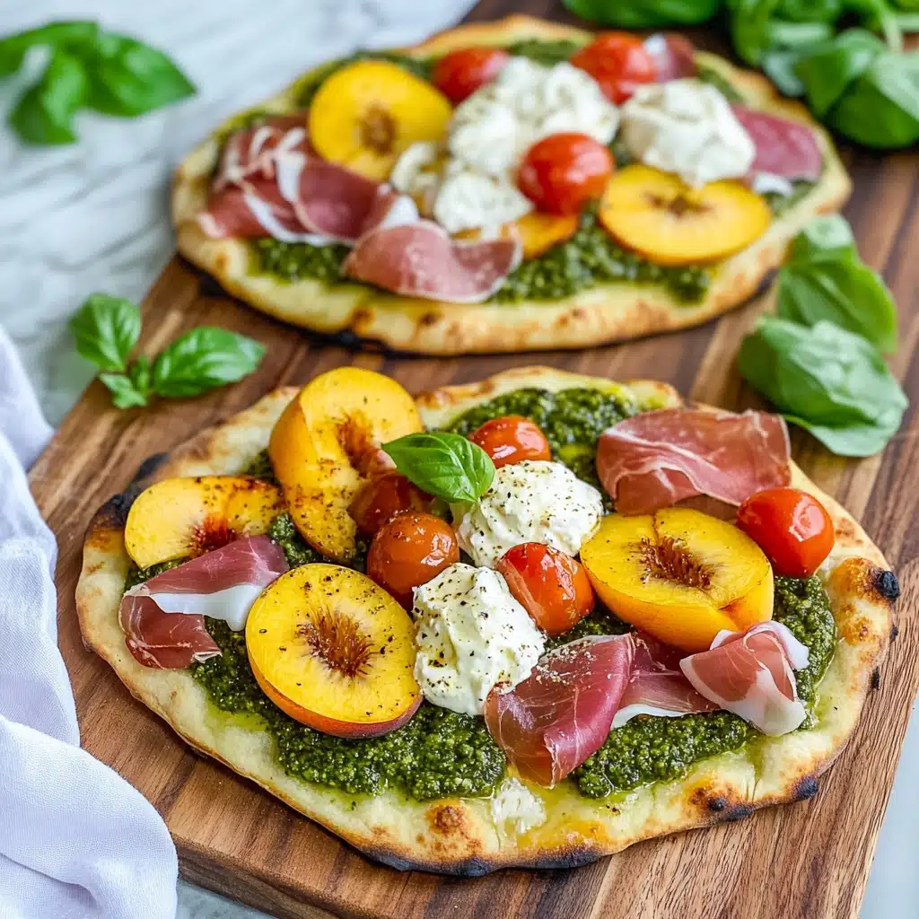 Grilled Peach and Prosciutto Flatbreads Recipe - Recipe Image