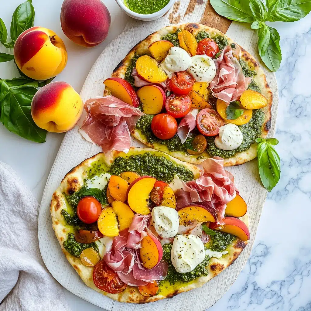 Grilled Peach and Prosciutto Flatbreads Recipe - Recipe Image