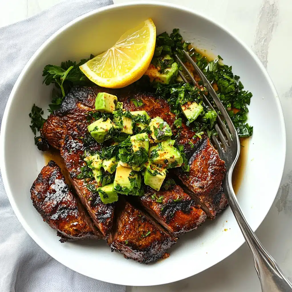 Portobello Steaks with Avocado Chimichurri Recipe - Recipe Image