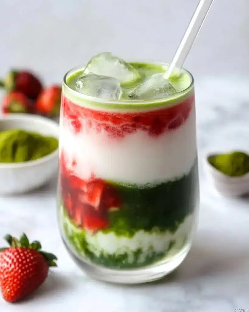 Easy 5-min. Strawberry Matcha Latte Recipe