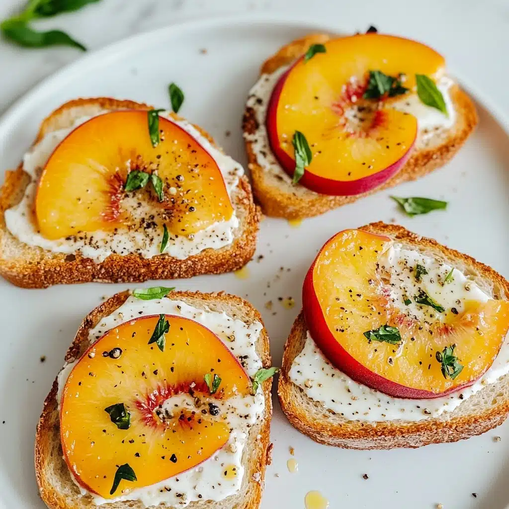 Roasted Peach and Brie Crostini Recipe - Recipe Image