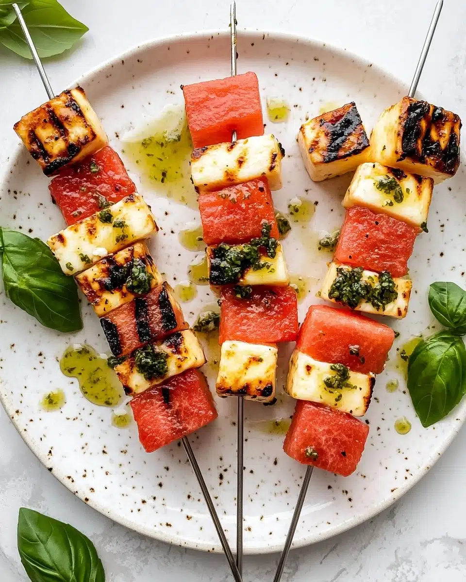Watermelon Halloumi Skewers Recipe
