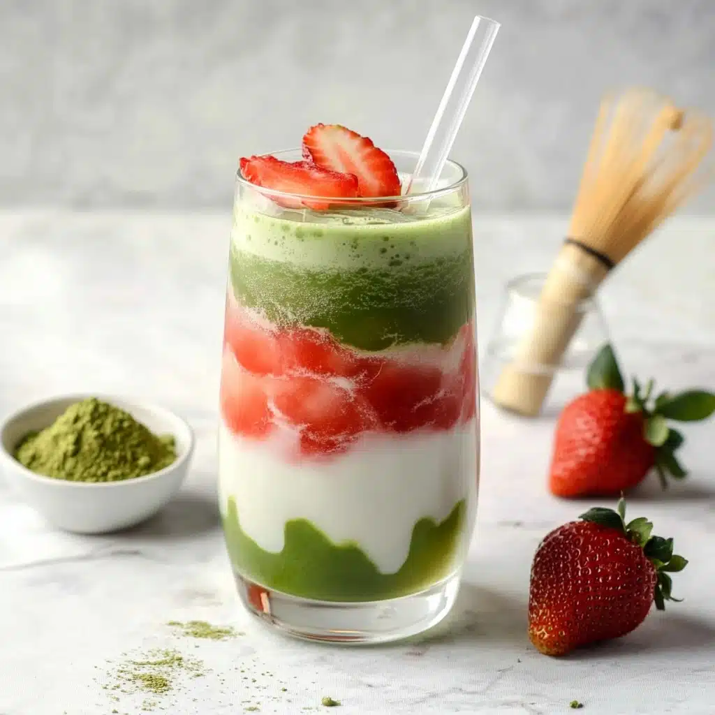 Easy 5-min. Strawberry Matcha Latte Recipe - Recipe Image
