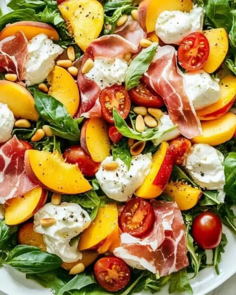 Fresh Peach & Burrata Salad Recipe (with Prosciutto) Recipe