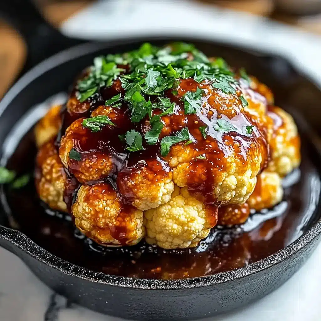 Whole Roasted Cauliflower with Spicy Sriracha Honey Glaze Recipe - Recipe Image