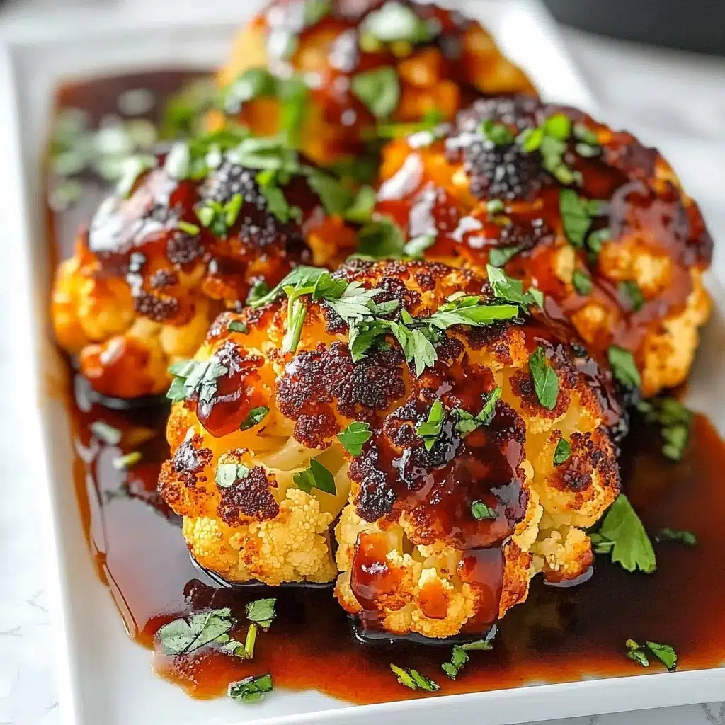 Whole Roasted Cauliflower with Spicy Sriracha Honey Glaze Recipe - Recipe Image