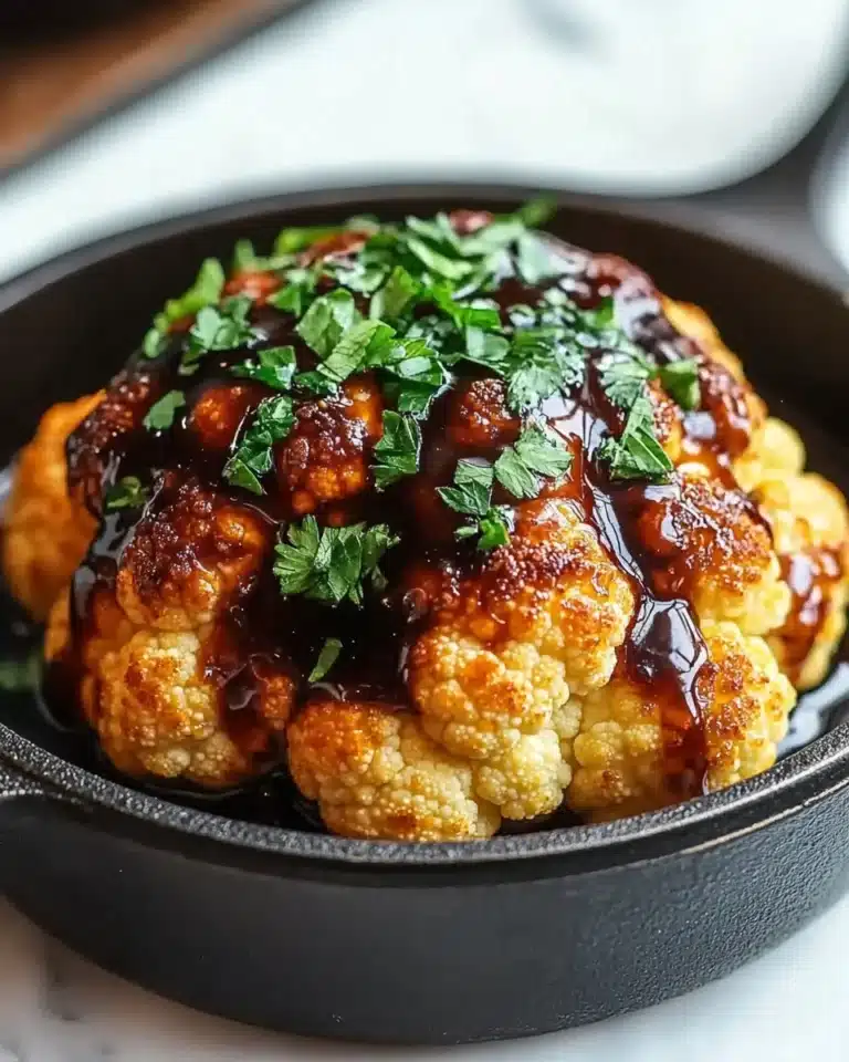 Whole Roasted Cauliflower with Spicy Sriracha Honey Glaze Recipe