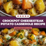 Crockpot Cheesesteak Potato Casserole Recipe