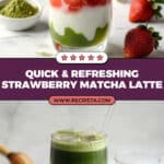 Easy 5-min. Strawberry Matcha Latte Recipe