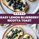 Lemon Blueberry Ricotta Toast With Honey Recipe