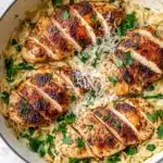 Creamy Parmesan Orzo with Chicken and Asparagus Recipe