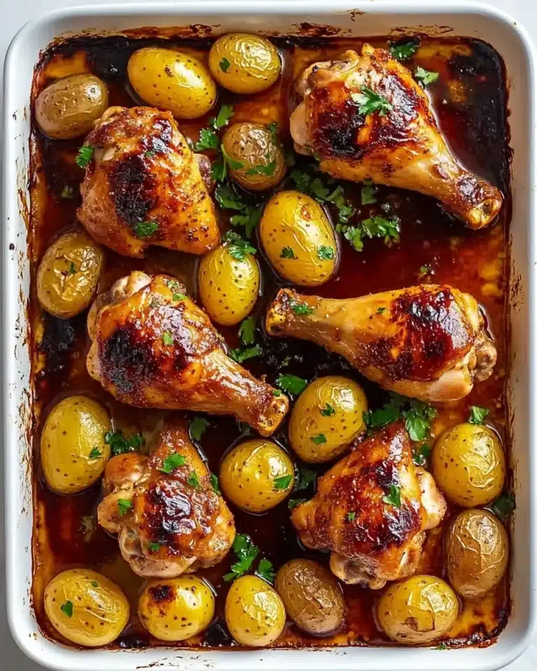 One Pan Lemon Garlic Chicken and Potatoes Recipe