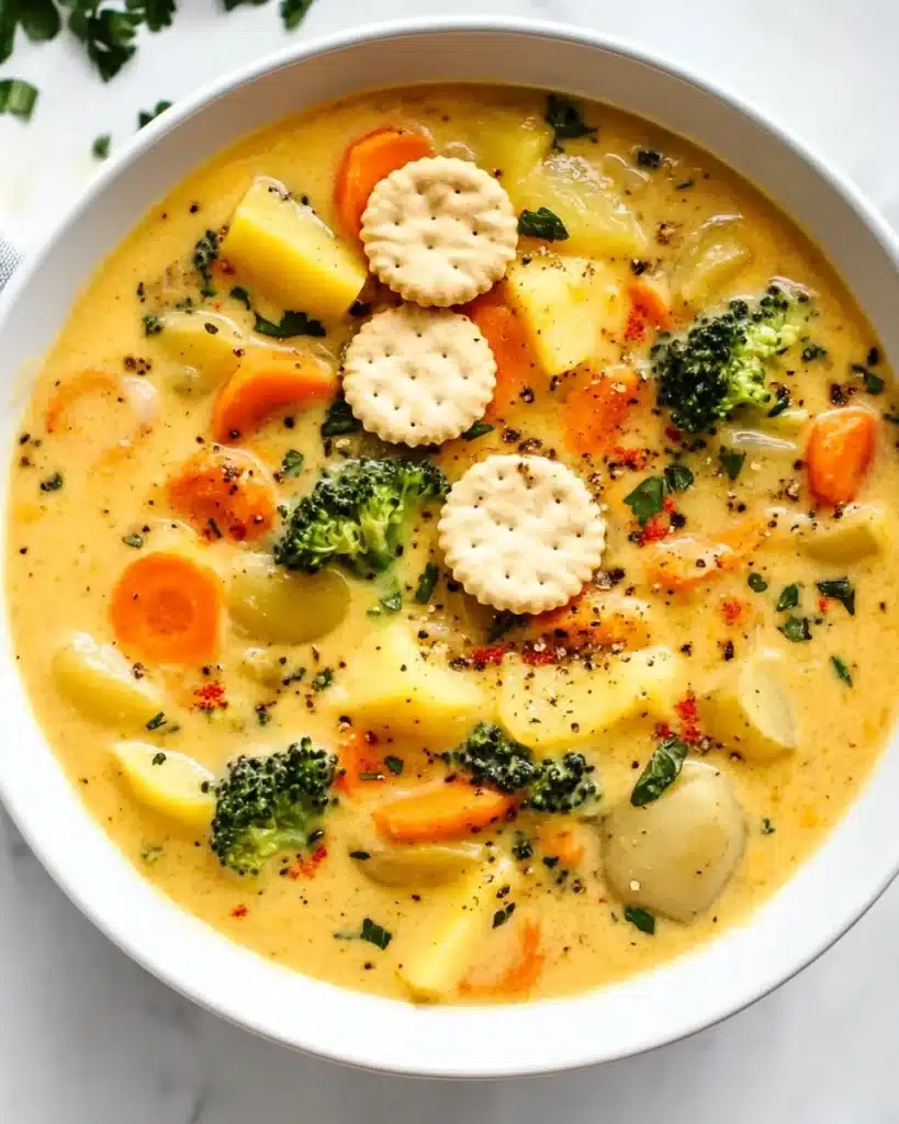 One Pot Creamy Vegetable Soup Recipe