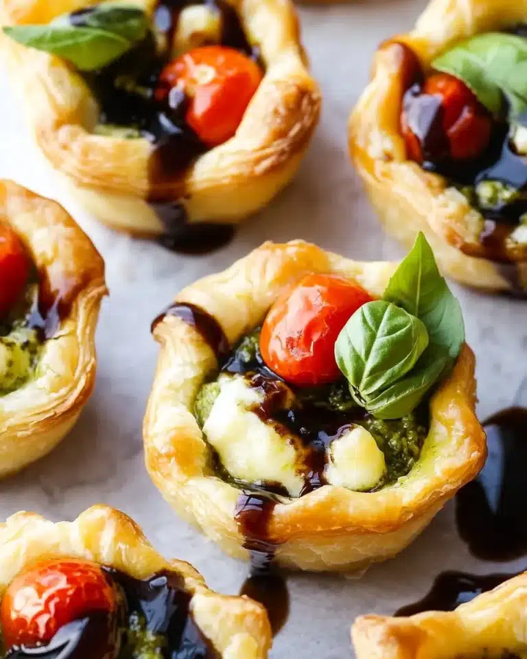 20 Minute Cheesy Caprese Pesto Tarts Recipe