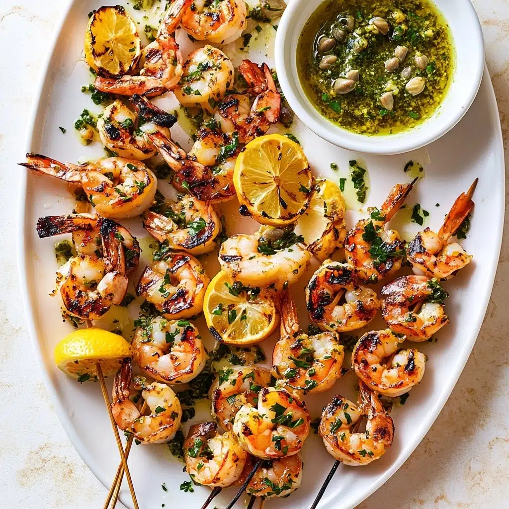 Grilled Shrimp Piccata Skewers Recipe - Recipe Image