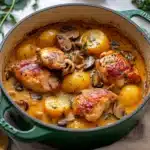 Herb Roasted Chicken in Creamy White Wine Sauce Recipe