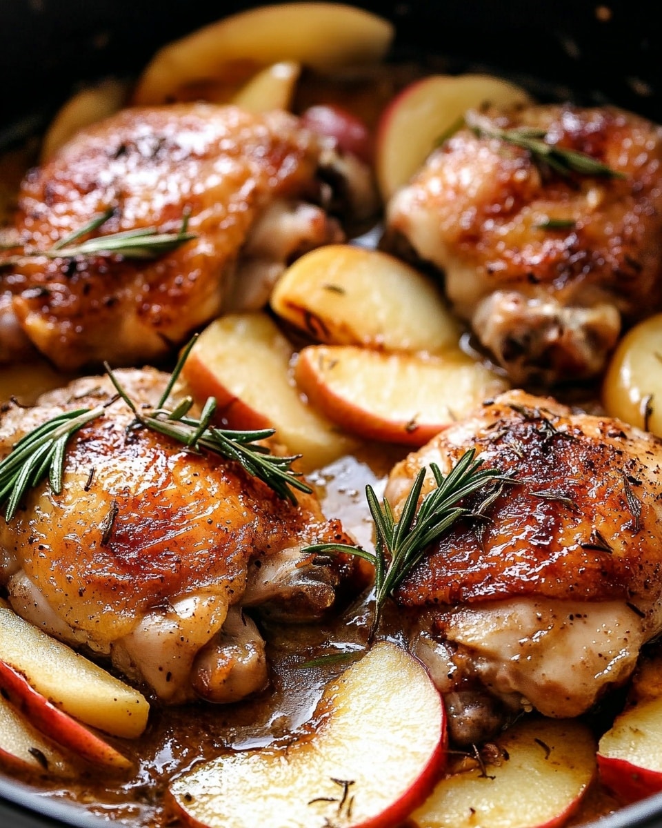 A white ridged plate holds a meal with several layers: at the bottom are soft cooked apple slices, light brown with a bit of shine. On top of these apples are two pieces of browned cooked chicken with a slightly crispy texture, one topped with three thin red apple slices with yellow edges. To the right side of the plate is a neat pile of bright green cooked green beans with a smooth texture. A fork with a wooden handle rests on the left edge of the plate, holding a piece of chicken. The plate sits on a white marbled surface with a corner of a cloth napkin visible in the background. Photo taken with an iphone --ar 4:5 --v 6.1