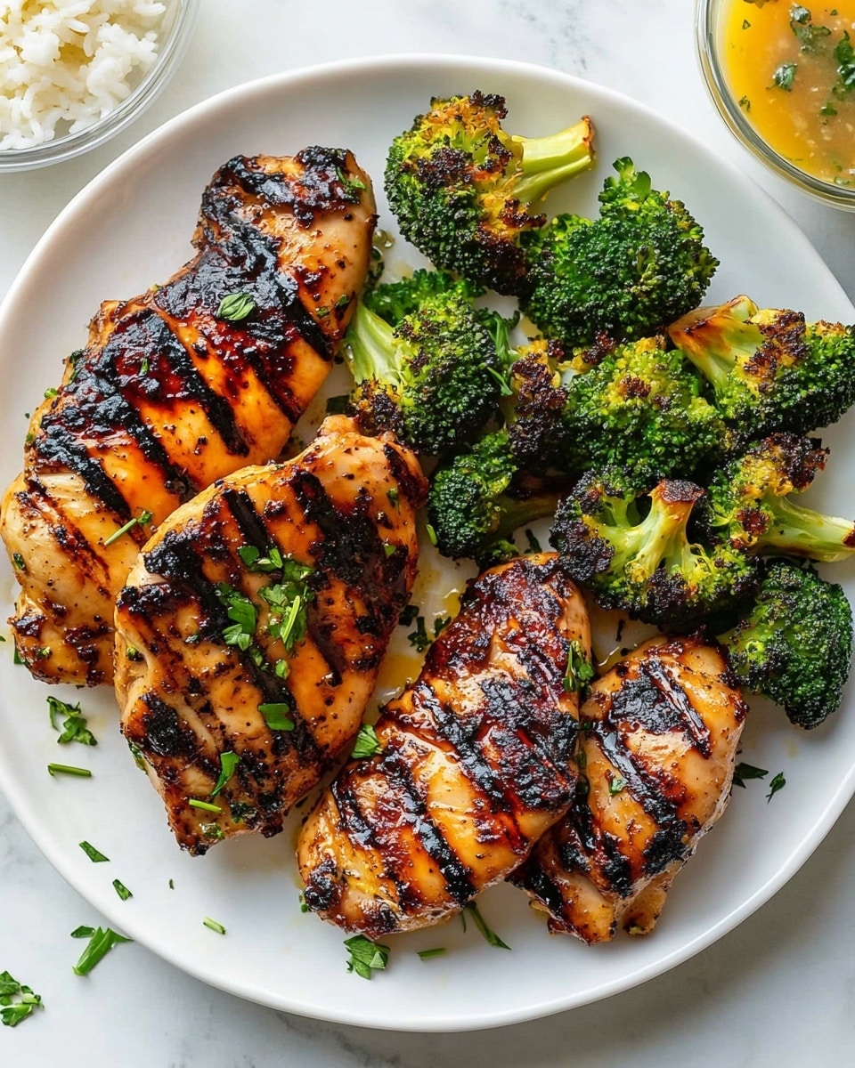 The dish shows a white plate filled with colorful roasted vegetables and sliced glazed chicken. On the right side, there are six slices of shiny glazed chicken with a golden brown color, sprinkled with small pieces of green herbs. The left side of the plate is full of broccoli florets in bright green, chunks of yellow potatoes with a golden roasted edge, orange carrot pieces, and green asparagus sticks, all mixed together. In the top right corner, a shiny maroon-red piece of onion adds a touch of color. A fork is placed near the edge of the plate. The plate sits on a white marbled surface. Photo taken with an iphone --ar 4:5 --v 6.1