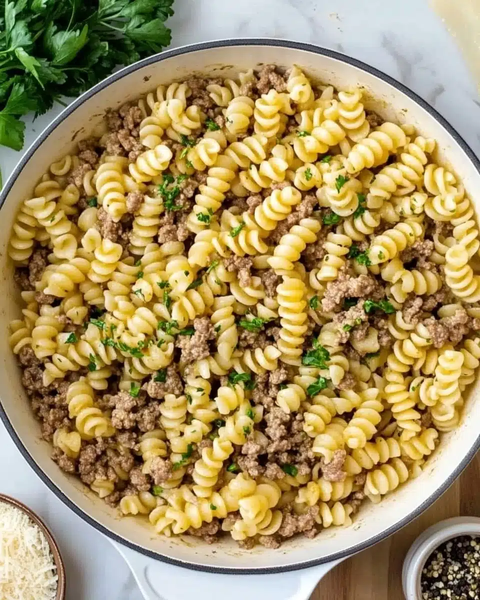One Pot Beef and Garlic Butter Pasta Recipe