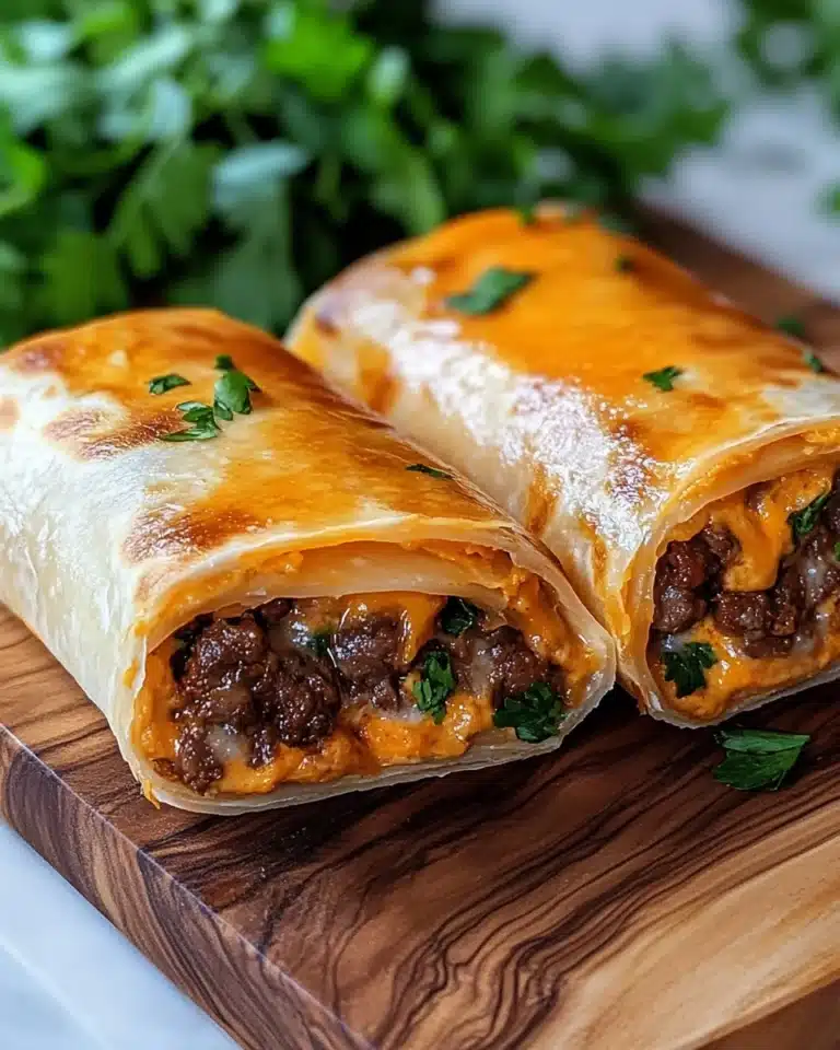 Easy Garlic Butter Beef Cheeseburger Rollups Recipe