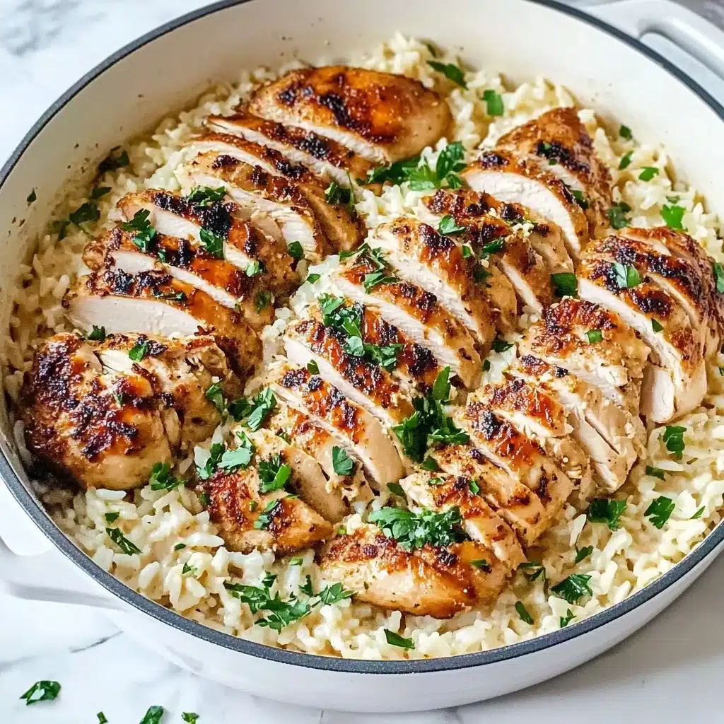 Creamy Parmesan Orzo with Chicken and Asparagus Recipe - Recipe Image