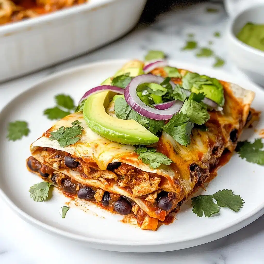 Dreamy Refried Bean Chicken Enchiladas Recipe - Recipe Image