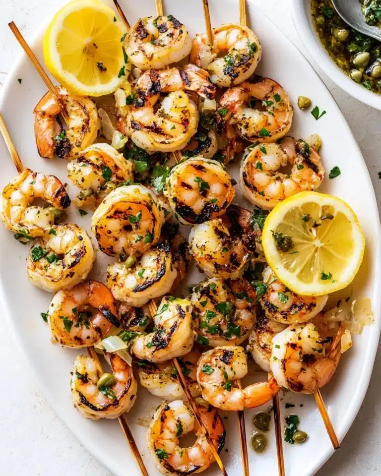 Grilled Shrimp Piccata Skewers Recipe