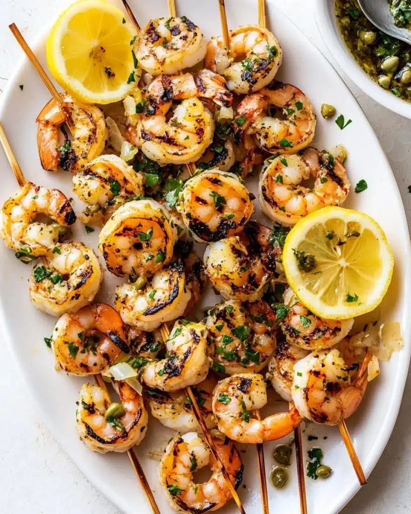 Grilled Shrimp Piccata Skewers Recipe