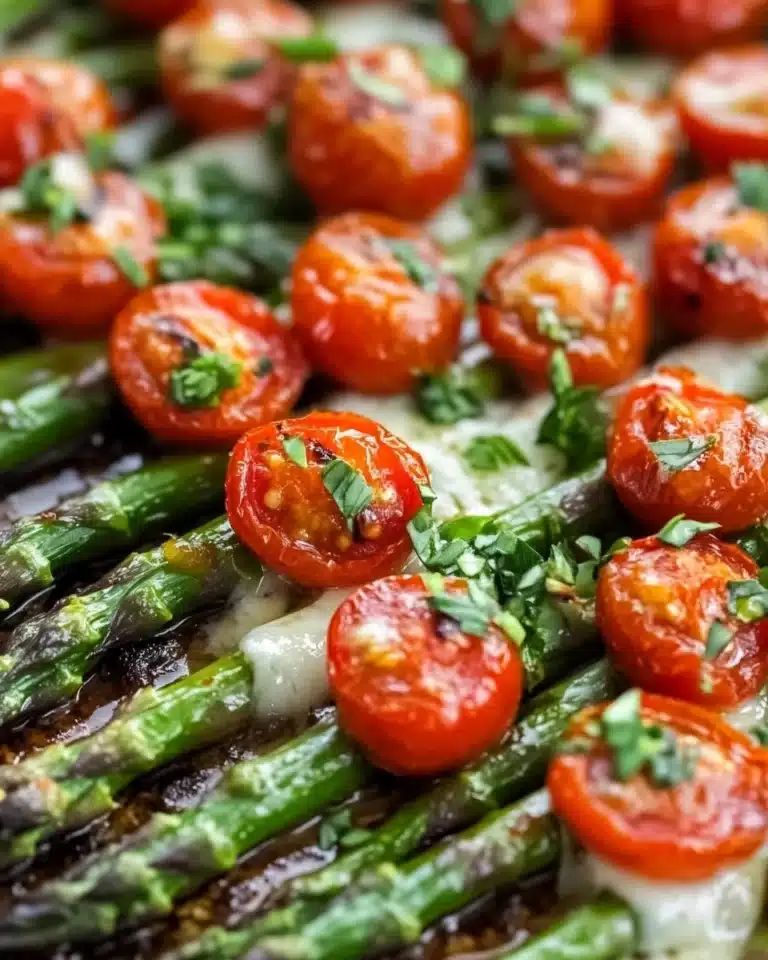 Parmesan Roasted Asparagus with Tomatoes & Balsamic Recipe