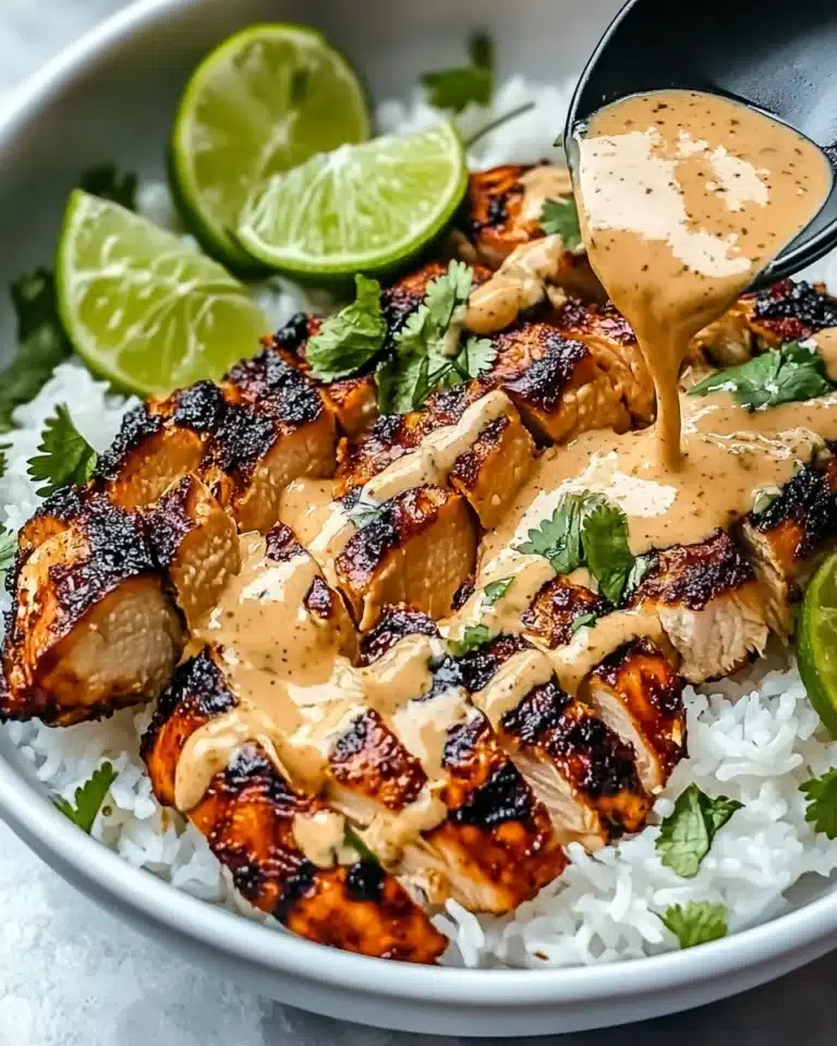 Sweet Chili Chicken Bowl with Coconut Lime Drizzle Recipe