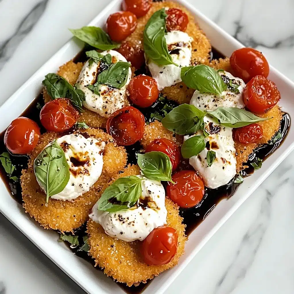 Italian Basil Chicken Cutlets with Tomato and Burrata Topping Recipe - Recipe Image