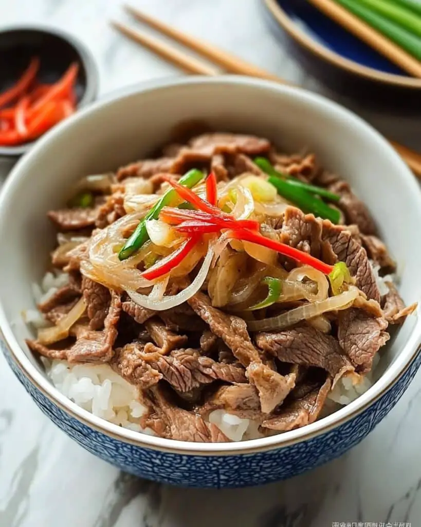 Gyudon (Japanese Beef Rice Bowl) Recipe
