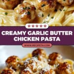 Garlic Butter Chicken Bites with Creamy Parmesan Pasta Recipe