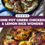 One Pot Greek Chicken and Lemon Rice Recipe