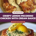 Lemon Pecorino Crusted Chicken with Creamy Lemon Sauce Recipe