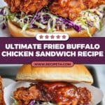 Fried Buffalo Chicken Sandwiches with Blue Cheese Slaw Recipe