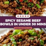 Spicy Sesame Ground Beef Bowls Recipe