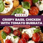 Italian Basil Chicken Cutlets with Tomato and Burrata Topping Recipe