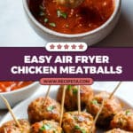 Air Fryer Chicken Meatballs With Parmesan Recipe