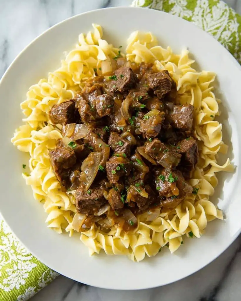 Slow Cooker Amish Beef and Noodles Recipe